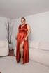 VESTIDO DECOTE V PRADA PLUS PETRA FINA TERRACOTA P
